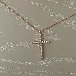 Rhinestone across Charm Necklace